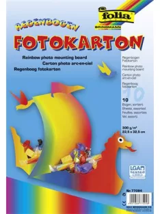   FOLIA Dekorkarton, 2 oldalas, 22,5x32 cm, 300 g, 10 lap, FOLIA, szivárvány szín