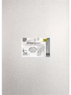   FOLIA Dekorkarton tömb, csillámos, 1 oldalas, 50x70 cm, 300g, 5 lap, FOLIA, ezüst