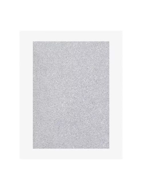 FOLIA Dekorkarton tömb, csillámos, 1 oldalas, 50x70 cm, 300g, 5 lap, FOLIA, ezüst