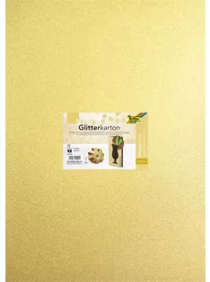   FOLIA Dekorkarton tömb, csillámos, 1 oldalas, 50x70 cm, 300g, 5 lap, FOLIA, arany