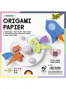   FOLIA Origami papír, 15x15 cm, 70 g, 100 lap, FOLIA, vegyes színek