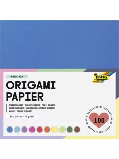   FOLIA Origami papír, 15x15 cm, 70 g, 100 lap, FOLIA, vegyes színek