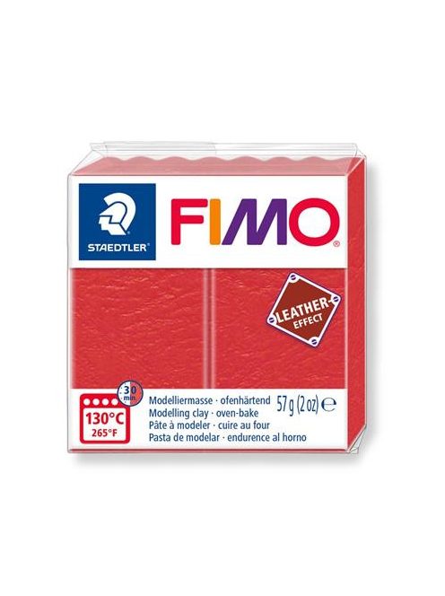 FIMO Gyurma, 57 g, égethető, FIMO "Leather Effect", dinnyepiros