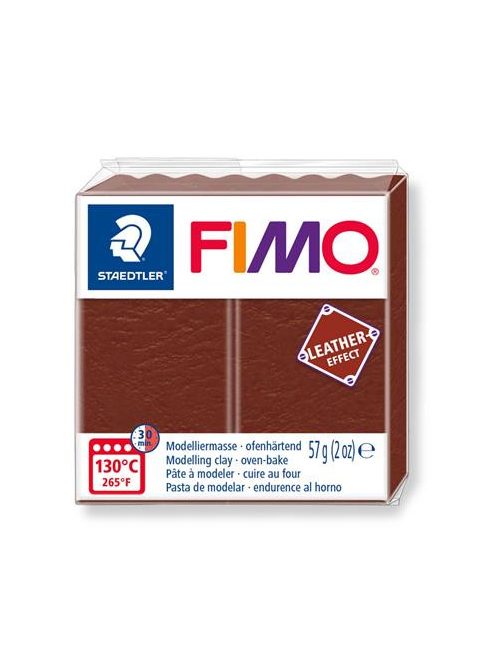 FIMO Gyurma, 57 g, égethető, FIMO" Leather Effect", dió