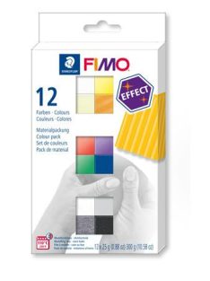   FIMO Gyurma, készlet, 12x25 g, égethető, FIMO "Effect Colours", 12 különböző szín
