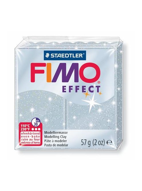 FIMO Gyurma, 57 g, égethető, FIMO "Effect", csillámos ezüst