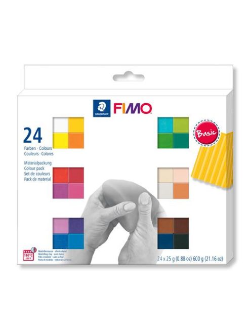 FIMO Gyurma, készlet, 24x25g, égethető, FIMO "Soft Basic", 24 különböző szín