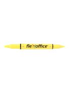 FLEXOFFICE Szövegkiemelő, 1,0/4,0 mm, kétvégű, FLEXOFFICE "HL01", sárga