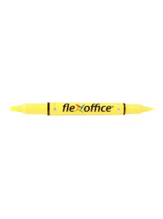   FLEXOFFICE Szövegkiemelő, 1,0/4,0 mm, kétvégű, FLEXOFFICE "HL01", sárga