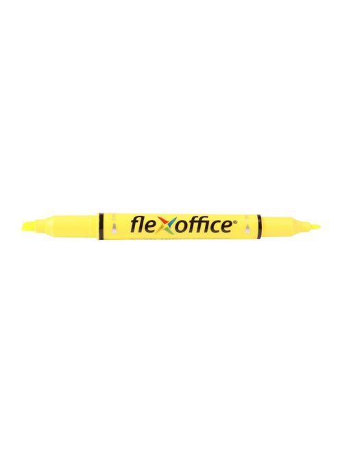 FLEXOFFICE Szövegkiemelő, 1,0/4,0 mm, kétvégű, FLEXOFFICE "HL01", sárga