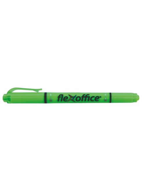 FLEXOFFICE Szövegkiemelő, 1,0/4,0 mm, kétvégű, FLEXOFFICE "HL01", zöld