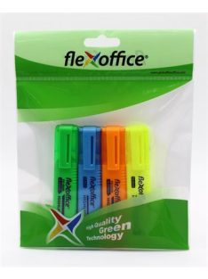   FLEXOFFICE Szövegkiemelő készlet, 1-4 mm, FLEXOFFICE "HL05", 4 különböző szín