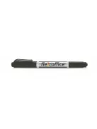 FLEXOFFICE Alkoholos marker, 0,4/1,0 mm, kúpos, kétvégű, FLEXOFFICE "PM01", fekete