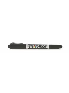   FLEXOFFICE Alkoholos marker, 0,4/1,0 mm, kúpos, kétvégű, FLEXOFFICE "PM01", fekete