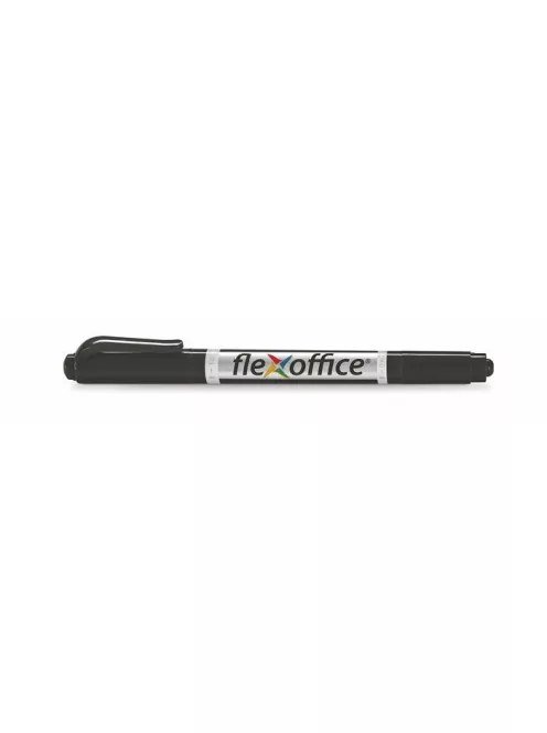 FLEXOFFICE Alkoholos marker, 0,4/1,0 mm, kúpos, kétvégű, FLEXOFFICE "PM01", fekete
