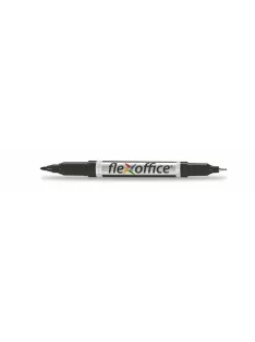   FLEXOFFICE Alkoholos marker, 0,4/1,0 mm, kúpos, kétvégű, FLEXOFFICE "PM01", fekete