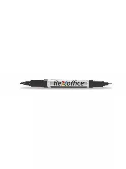 FLEXOFFICE Alkoholos marker, 0,4/1,0 mm, kúpos, kétvégű, FLEXOFFICE "PM01", fekete