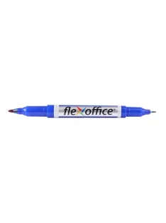   FLEXOFFICE Alkoholos marker, 0,4/1,0 mm, kúpos, kétvégű, FLEXOFFICE "PM01", kék