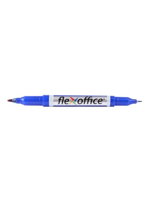 FLEXOFFICE Alkoholos marker, 0,4/1,0 mm, kúpos, kétvégű, FLEXOFFICE "PM01", kék