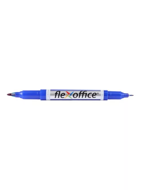 FLEXOFFICE Alkoholos marker, 0,4/1,0 mm, kúpos, kétvégű, FLEXOFFICE "PM01", kék