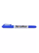 FLEXOFFICE Alkoholos marker, 0,4/1,0 mm, kúpos, kétvégű, FLEXOFFICE "PM01", kék