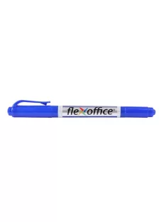   FLEXOFFICE Alkoholos marker, 0,4/1,0 mm, kúpos, kétvégű, FLEXOFFICE "PM01", kék