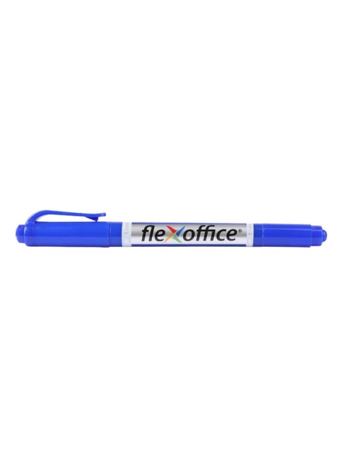 FLEXOFFICE Alkoholos marker, 0,4/1,0 mm, kúpos, kétvégű, FLEXOFFICE "PM01", kék