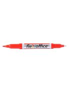 FLEXOFFICE Alkoholos marker, 0,4/1,0 mm, kúpos, kétvégű, FLEXOFFICE "PM01", piros