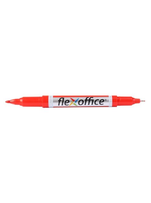 FLEXOFFICE Alkoholos marker, 0,4/1,0 mm, kúpos, kétvégű, FLEXOFFICE "PM01", piros