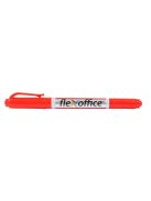 FLEXOFFICE Alkoholos marker, 0,4/1,0 mm, kúpos, kétvégű, FLEXOFFICE "PM01", piros