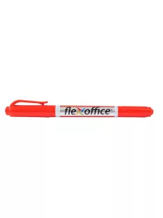   FLEXOFFICE Alkoholos marker, 0,4/1,0 mm, kúpos, kétvégű, FLEXOFFICE "PM01", piros