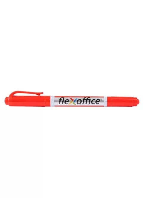 FLEXOFFICE Alkoholos marker, 0,4/1,0 mm, kúpos, kétvégű, FLEXOFFICE "PM01", piros