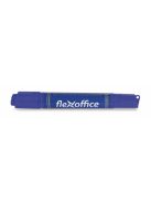 FLEXOFFICE Alkoholos marker, 0,8/6,0 mm, kúpos/vágott, kétvégű, FLEXOFFICE "PM04", kék