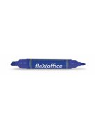 FLEXOFFICE Alkoholos marker, 0,8/6,0 mm, kúpos/vágott, kétvégű, FLEXOFFICE "PM04", kék