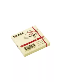 Jegyzettömb öntapadó, 75x75mm, 100lap, Fornax, sárga