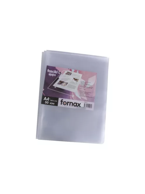 Genotherm 'L' A4, 100 micron víztiszta, felül-oldalt nyitható, 50 db/csomag, Fornax