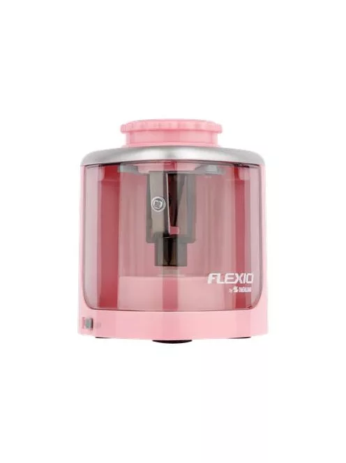 FLEXOFFICE Hegyező, elemes, asztali, FLEXOFFICE "Flexio", rózsaszín