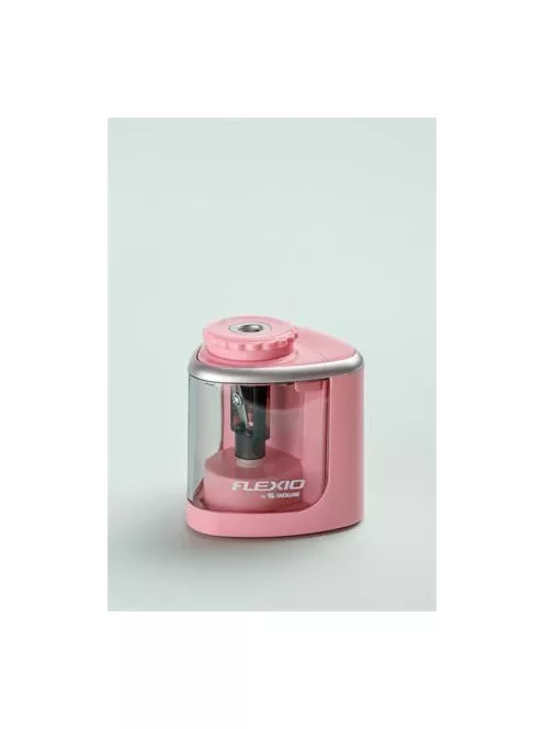 FLEXOFFICE Hegyező, elemes, asztali, FLEXOFFICE "Flexio", rózsaszín