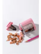 FLEXOFFICE Hegyező, elemes, asztali, FLEXOFFICE "Flexio", rózsaszín