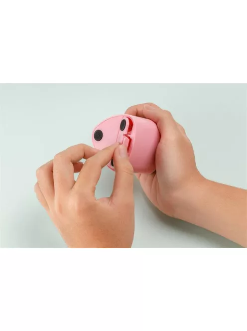 FLEXOFFICE Hegyező, elemes, asztali, FLEXOFFICE "Flexio", rózsaszín