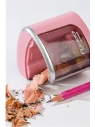 FLEXOFFICE Hegyező, elemes, asztali, FLEXOFFICE "Flexio", rózsaszín