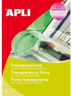   APLI Fólia, írásvetítőhöz, A4, tintasugaras nyomtatóba, APLI