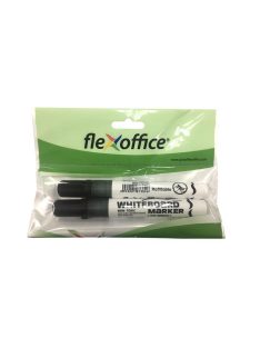   FLEXOFFICE Táblamarker, 2,5 mm, kúpos, 2 db/bliszter, FLEXOFFICE "WB02", fekete