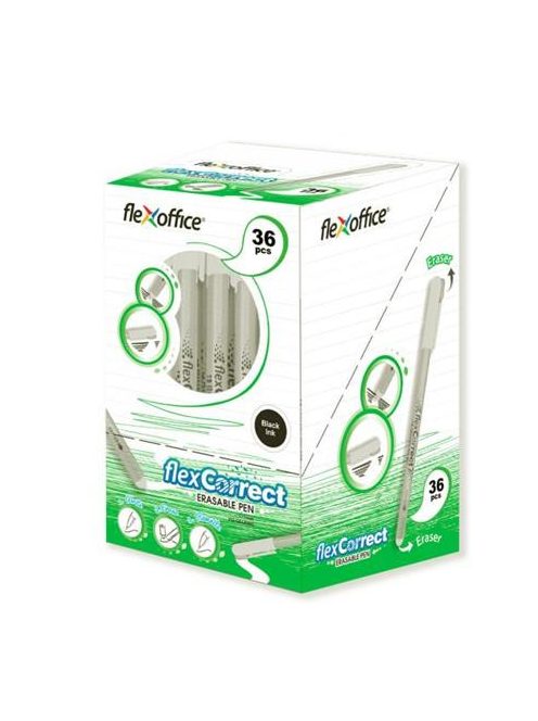 FLEXOFFICE Zseléstoll, 0,25 mm, kupakos, törölhető, FLEXOFFICE "FlexCorrect", kék