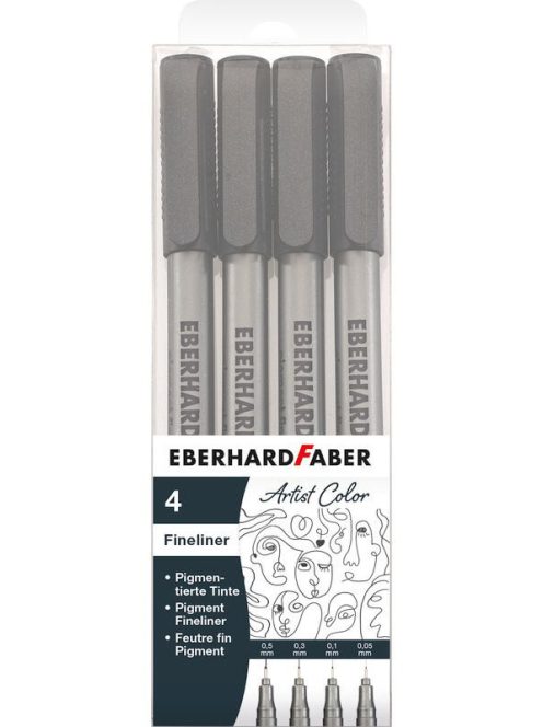 Tűfilc készlet 4 db-os (0,05; 0,1; 0,3; 0,5mm), Eberhard Faber Artist Color