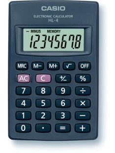   CASIO Zsebszámológép, 8 számjegy, CASIO "HL-4T"