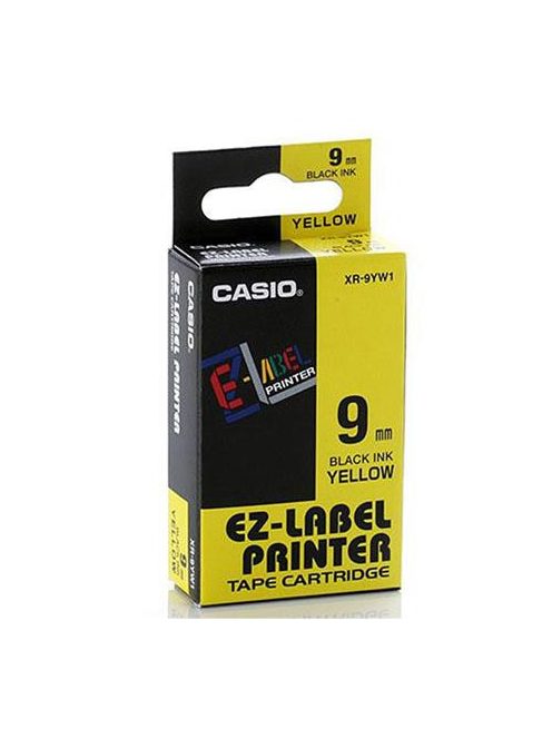 CASIO Feliratozógép szalag, 9 mm x 8 m, CASIO, sárga-fekete