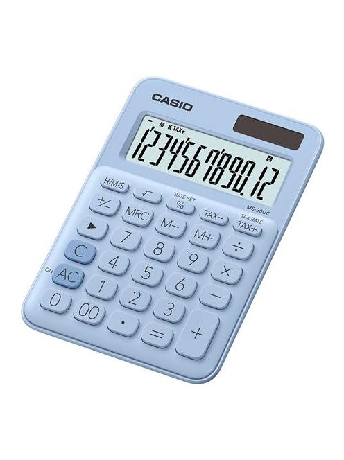 CASIO Számológép, asztali, 12 számjegy, CASIO "MS 20UC", világoskék