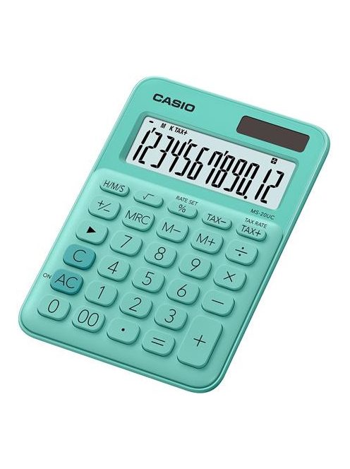 CASIO Számológép, asztali, 12 számjegy, CASIO, "MS 20 UC", zöld