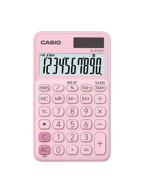 CASIO Zsebszámológép, 10 számjegy, CASIO "SL 310K", világos rózsaszín